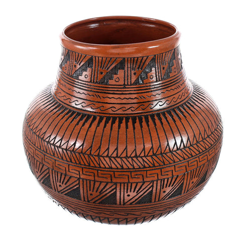 Eagle Navajo Hand Crafted Pottery By Artist Watchman AX129341